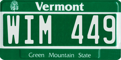VT license plate WIM449