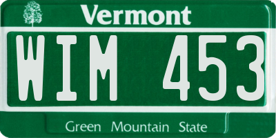 VT license plate WIM453