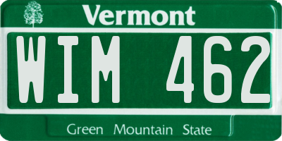 VT license plate WIM462