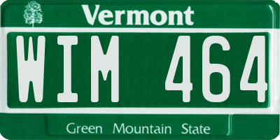 VT license plate WIM464