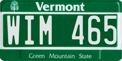 VT license plate WIM465