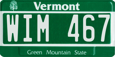 VT license plate WIM467