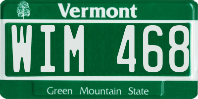 VT license plate WIM468