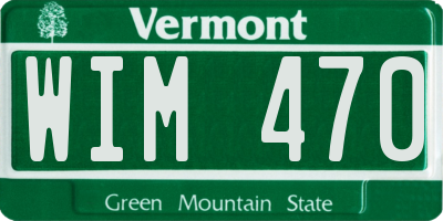 VT license plate WIM470