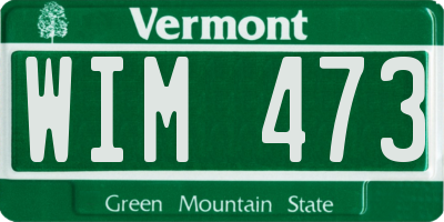 VT license plate WIM473