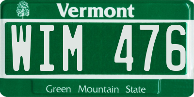 VT license plate WIM476