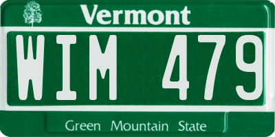 VT license plate WIM479