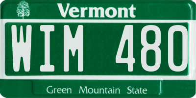 VT license plate WIM480