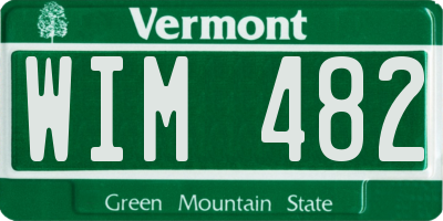 VT license plate WIM482