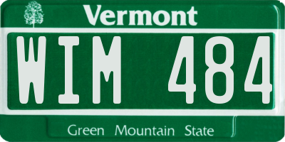 VT license plate WIM484