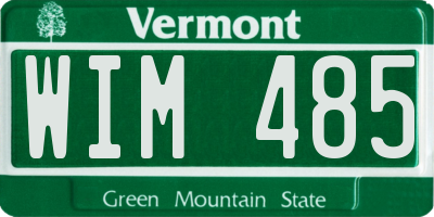 VT license plate WIM485