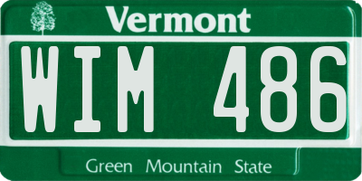 VT license plate WIM486
