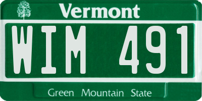 VT license plate WIM491