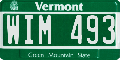 VT license plate WIM493