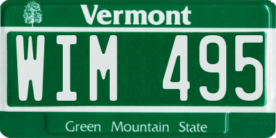 VT license plate WIM495