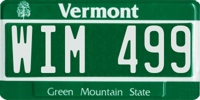 VT license plate WIM499