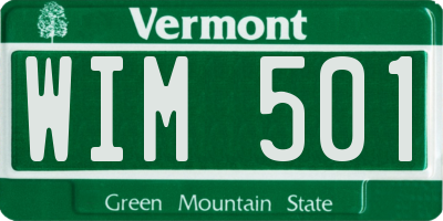 VT license plate WIM501