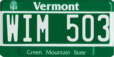 VT license plate WIM503