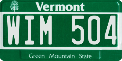 VT license plate WIM504