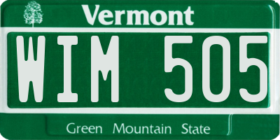 VT license plate WIM505