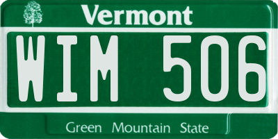 VT license plate WIM506