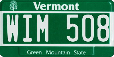 VT license plate WIM508