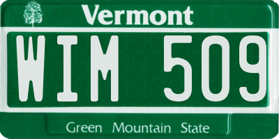 VT license plate WIM509