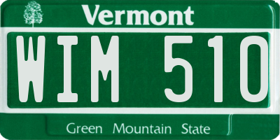 VT license plate WIM510