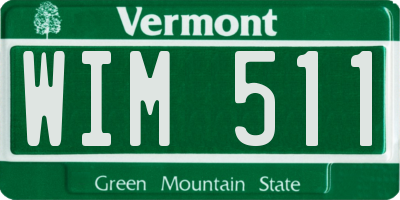 VT license plate WIM511