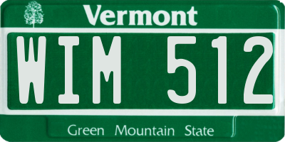 VT license plate WIM512