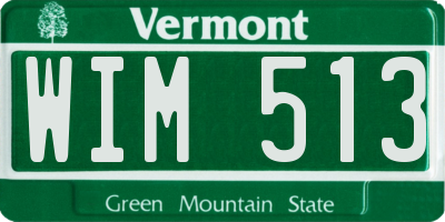 VT license plate WIM513