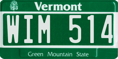 VT license plate WIM514