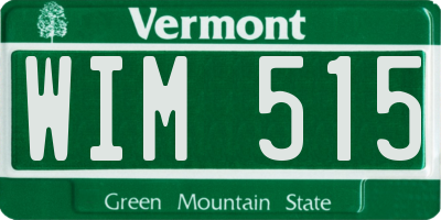 VT license plate WIM515