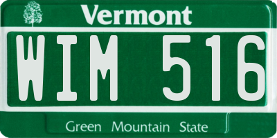 VT license plate WIM516