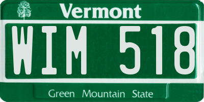 VT license plate WIM518