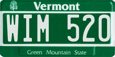 VT license plate WIM520