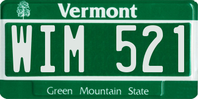 VT license plate WIM521