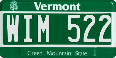 VT license plate WIM522