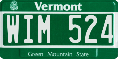 VT license plate WIM524