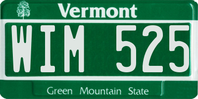 VT license plate WIM525