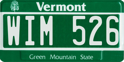 VT license plate WIM526