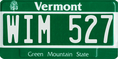 VT license plate WIM527