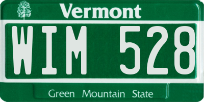 VT license plate WIM528