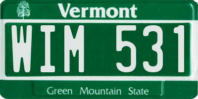 VT license plate WIM531