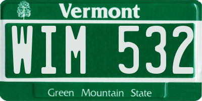 VT license plate WIM532