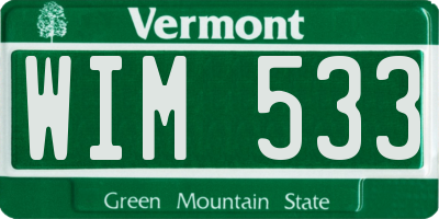 VT license plate WIM533