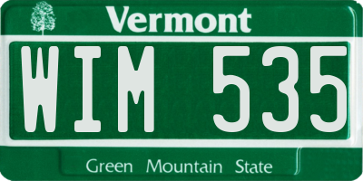 VT license plate WIM535