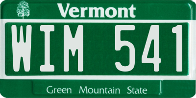 VT license plate WIM541