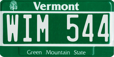 VT license plate WIM544