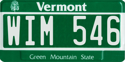 VT license plate WIM546